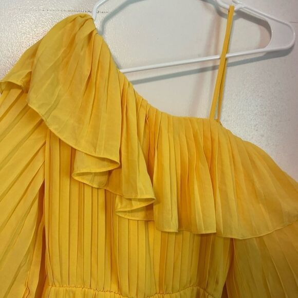 ENDLESS ROSE One Shoulder Yellow Mini Dress.Size S - Picture 6 of 16